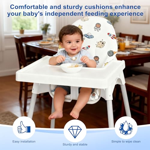 Image of for IKEA High Chair Cushion,with High Chair Pocket Pouch(Aviation)