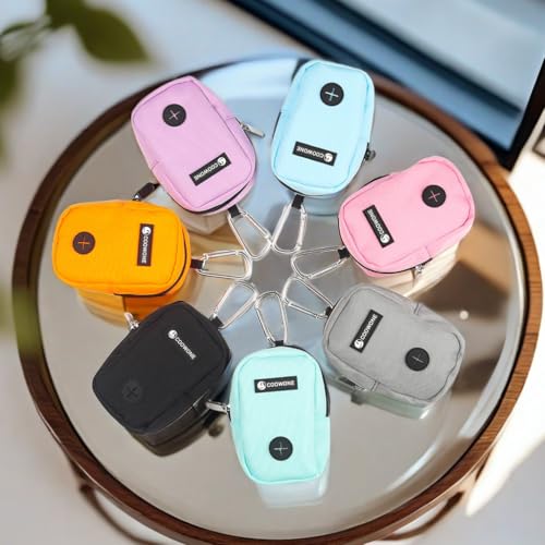 COOWONE Kleine Leckerli-Tasche mit Kotbeutel-Spender für Leine, tragbare Gehbeutel, Kotbeutelhalter, freihändige Hunde-Leckerli-Tasche (Grey)