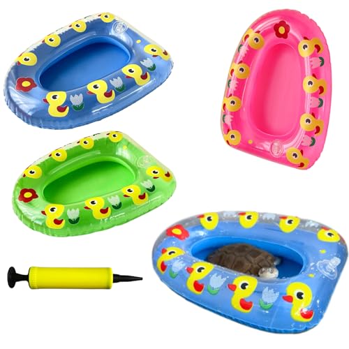 Pet Supplies Turtle Bath Float Bath Hub Toys with Inflatable Reptile Bathing Swimming Pool 3 Colors Float Ring for Turtle Leopard Gecko Cage Accessories Photo Shoot Toy (3 pcs)