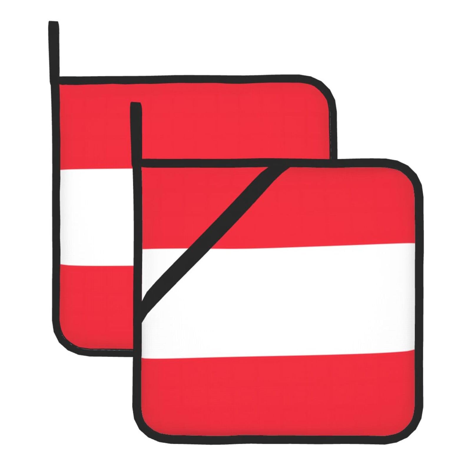 Austrian flag Square Heat Resistant Trivet Set Thick and Durable for Baking Barbecue Cookware Oven