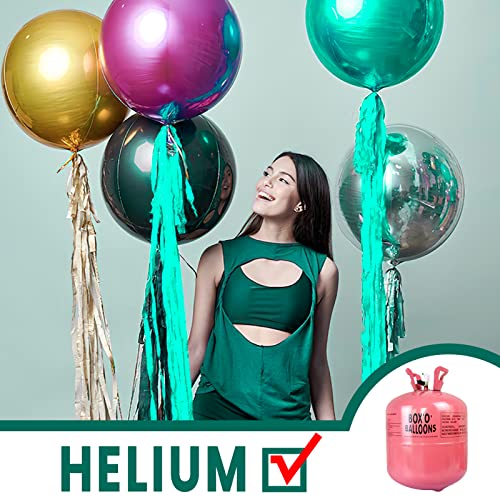 Image of PartyWoo Dark Green Foil Balloons 6pcs Large Round Giant Jumbo 4D Balloons