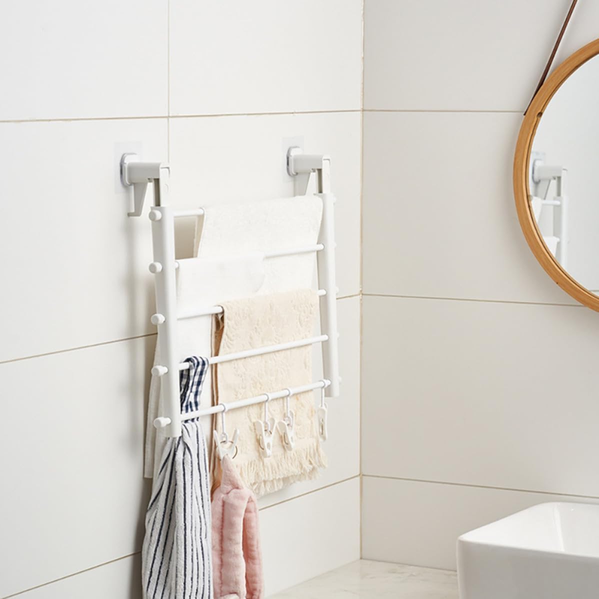 Abaodam Retractable Clothes Hanger Folding Drying Rack for Window Use