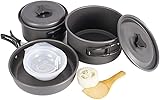 Haiqings Tragbares leichtes Outdoor-Kochset Kochtopf Camping-Kochgeschirr-Set for 3-4 Personen yubin1993