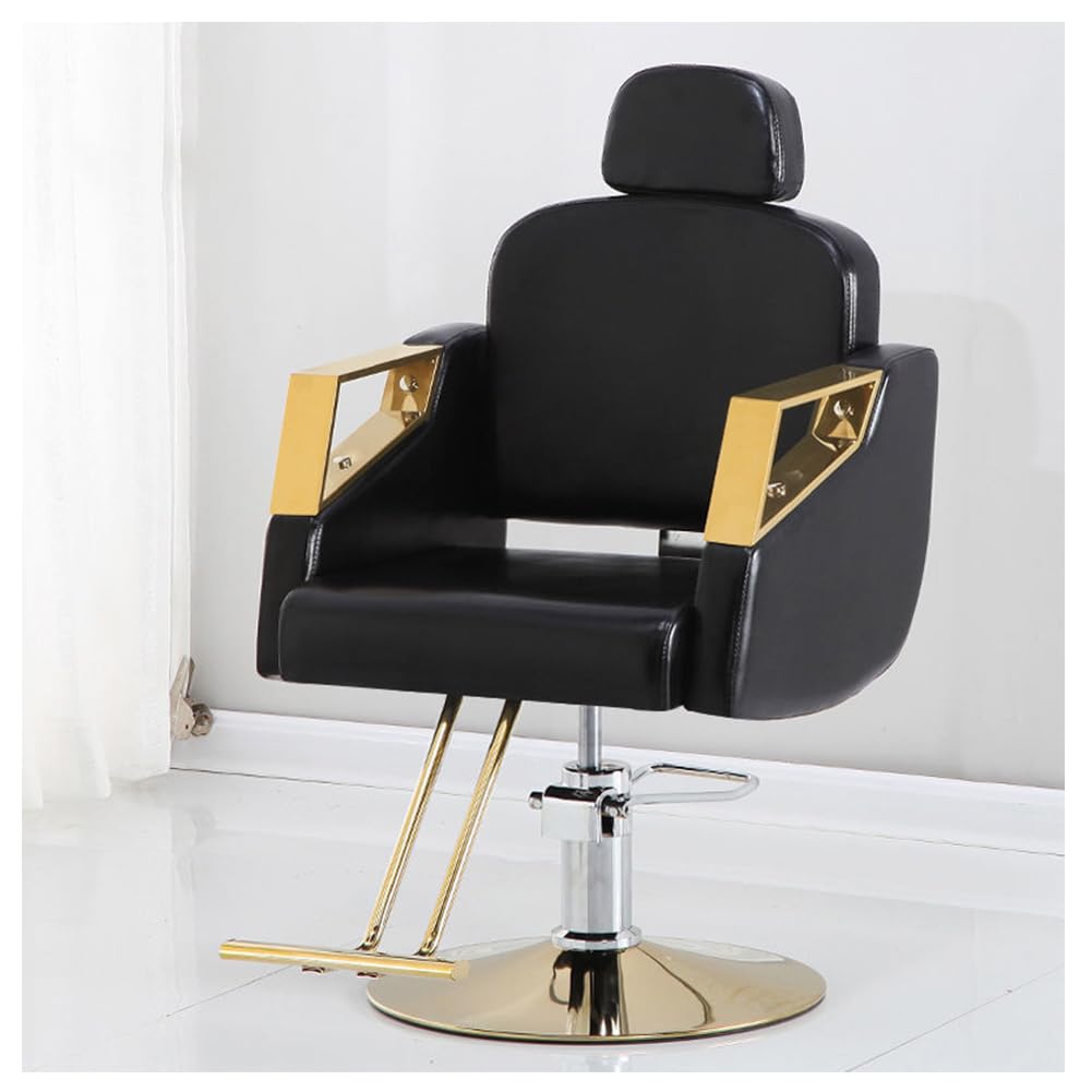 OZBMA Adjustable Barber Chair,Barber Chair Reclining Salon for Salons And Modern Styling Professional Haircuts,Black,B