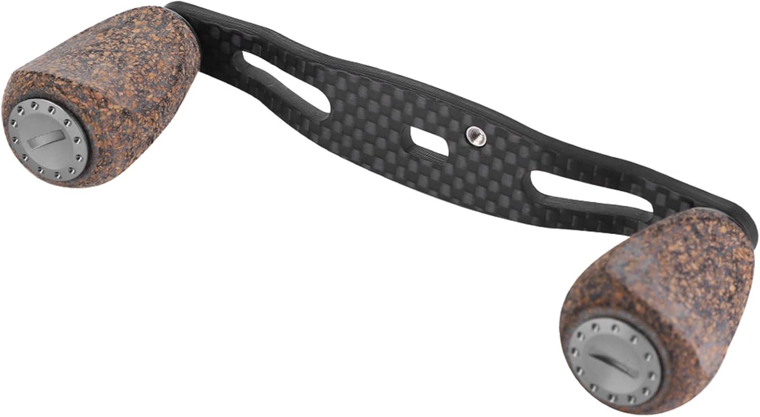 Fishing Reel Handle Kit, DIY Fishing Reel Handle Wood Knob Carbon Fiber Frame with Fittings Replacement Parts Carbon Fiber Frame Fishing Reel Handle Sets Fishing Reel Crank Accessory