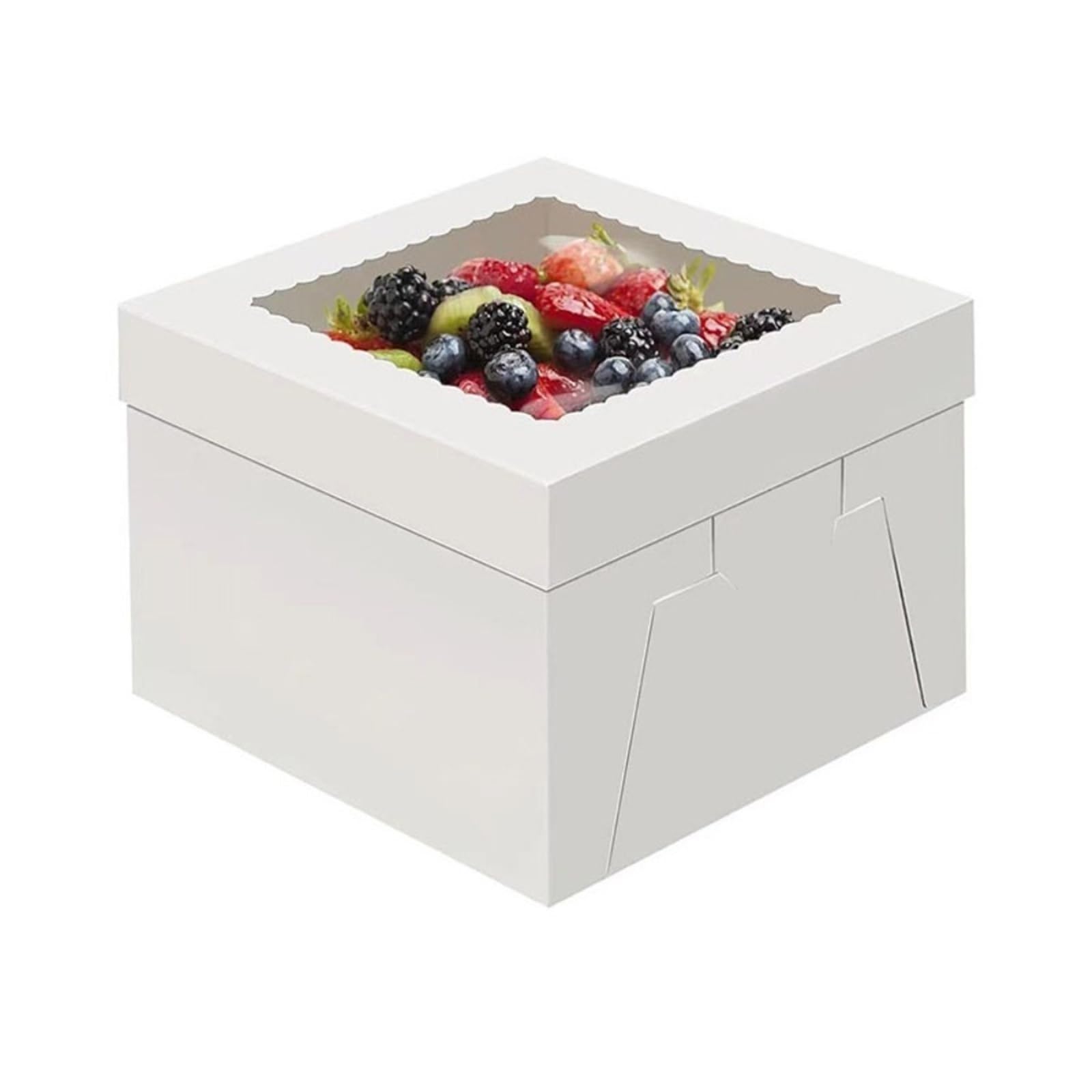 Kuchenbox Mit Fenster 20 Stück weiße quadratische Kuchenbox