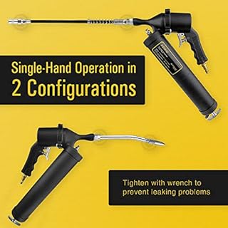 AZUNO Pneumatic Grease Gun, Heavy Duty 6000 PSI Air Compressor Grease Guns with Flex Hose (Pneumatic Grease Gun)