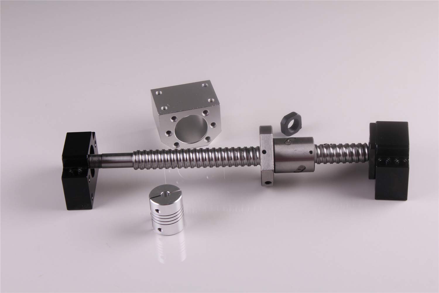SFU1605 Vis filetée 400 mm en acier inoxydable avec support BK12/BF12, boîtier écrou et embrayage pour automatisés
