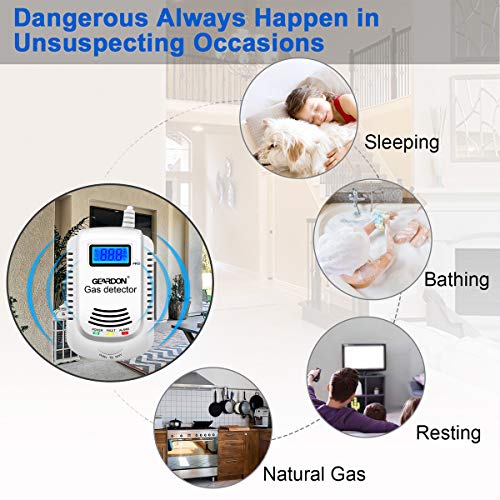 Gas Detector, GEARDON Plug-in Home Natural Gas/Methane/Propane Alarm, Leak Sensor Detector with Voice Promp and LED Display - Thumbnail 5