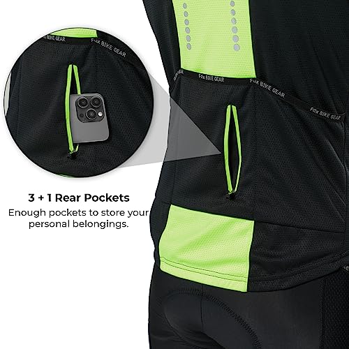 FDX Men’s Cycling Jersey - Short Sleeves Summer Biking Tops, Breathable Quick Dry Mountain Bike MTB Jersey, 1/4 Zip T Shirt for Running, Biking and Hiking - Image 4
