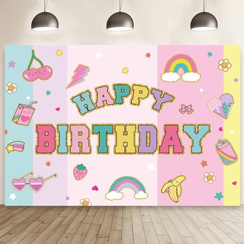Bannière Happy Birthday arc-en-ciel pour cacher un mur et décorer