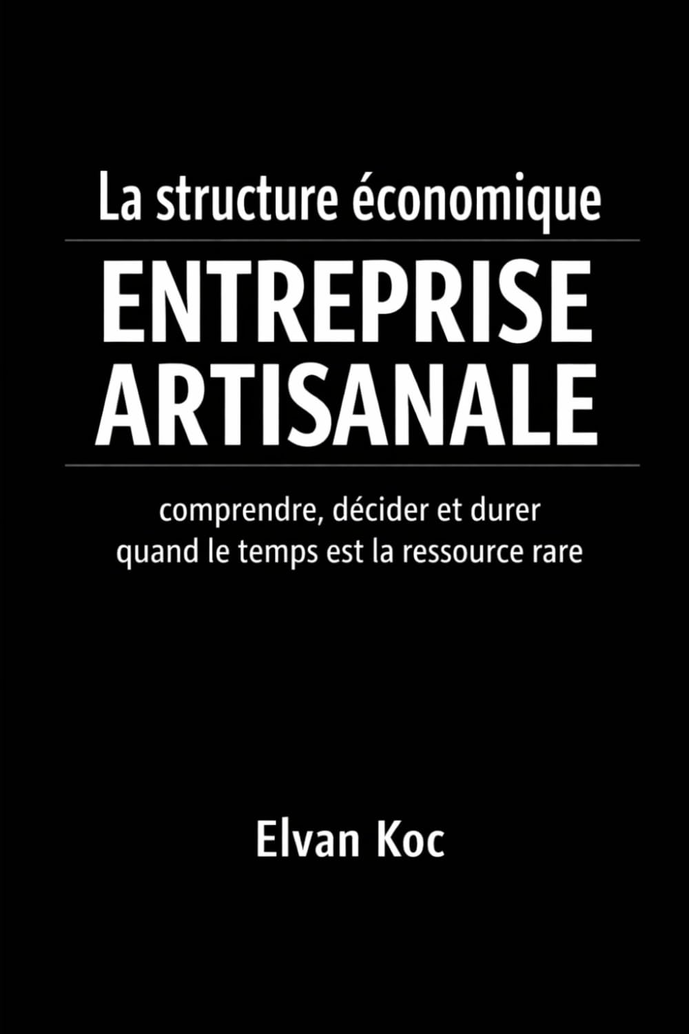 La structure économique. ENTREPRISE ARTISANALE: Comprendre, décider et durer quand le temps est la ressource rare