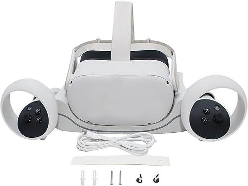 Base de carga para Oculus Quest 2, estación de carga VR montaje en pared Oculus Quest 2 asas, estación de carga para auriculares Oculus Quest 2 VR y