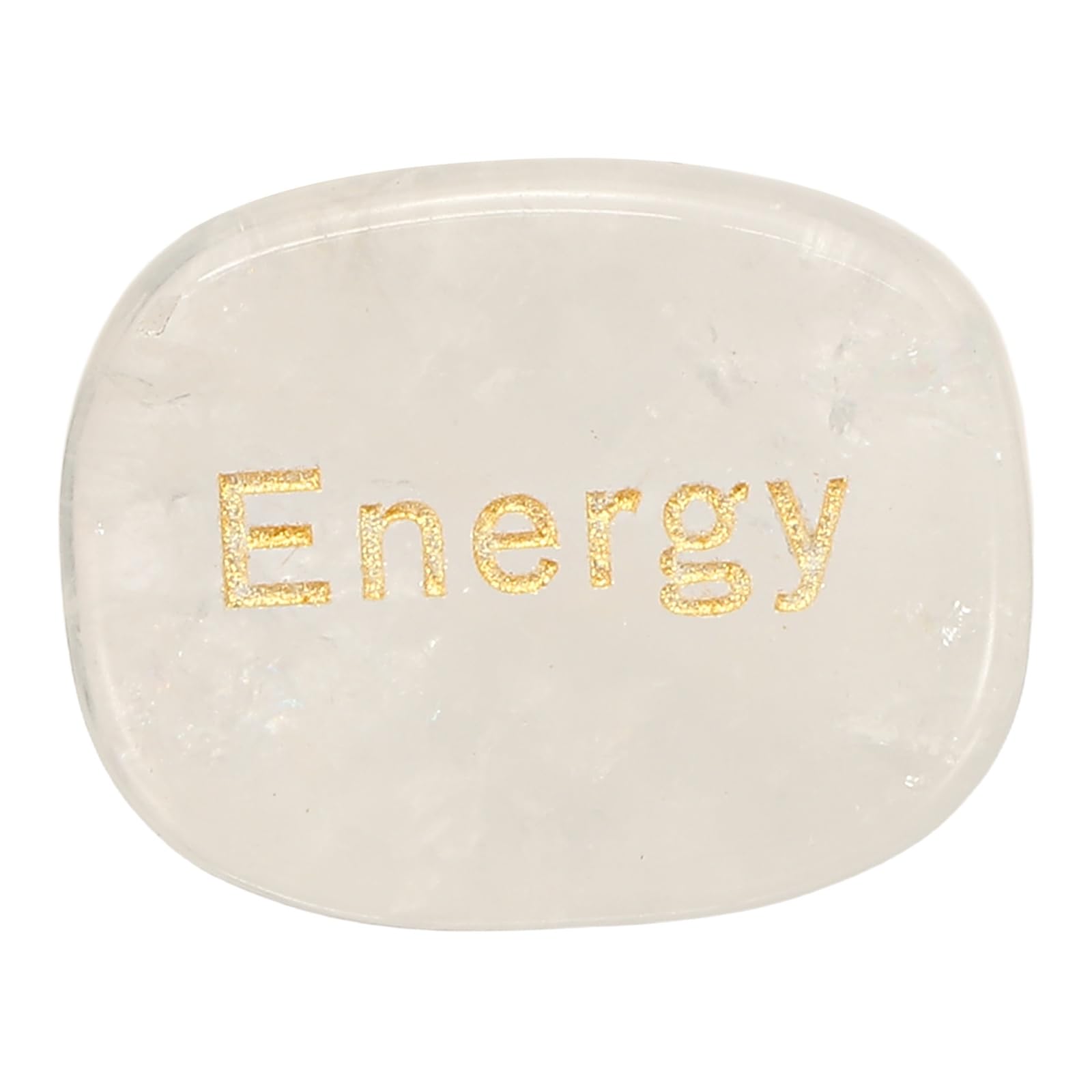 sourcing map Engraved Inspirational Stones, Engraved Thumb Stone Natural Stone Palm Stone for Stress Meditation Grounding, Clear Crystal (Energy)