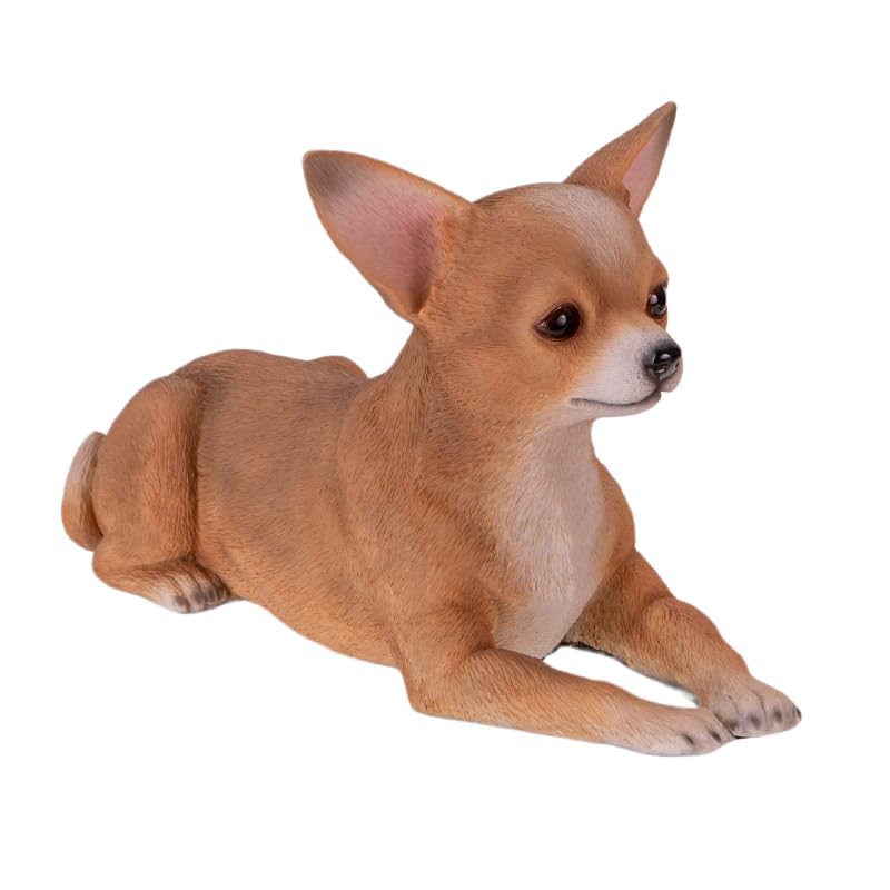 Pacific Giftware Estatua de perro chihuahua, bonita decoración para el hogar, para los amantes de los chihuahuas y coleccionistas de animales, decoración única para cumpleaños y