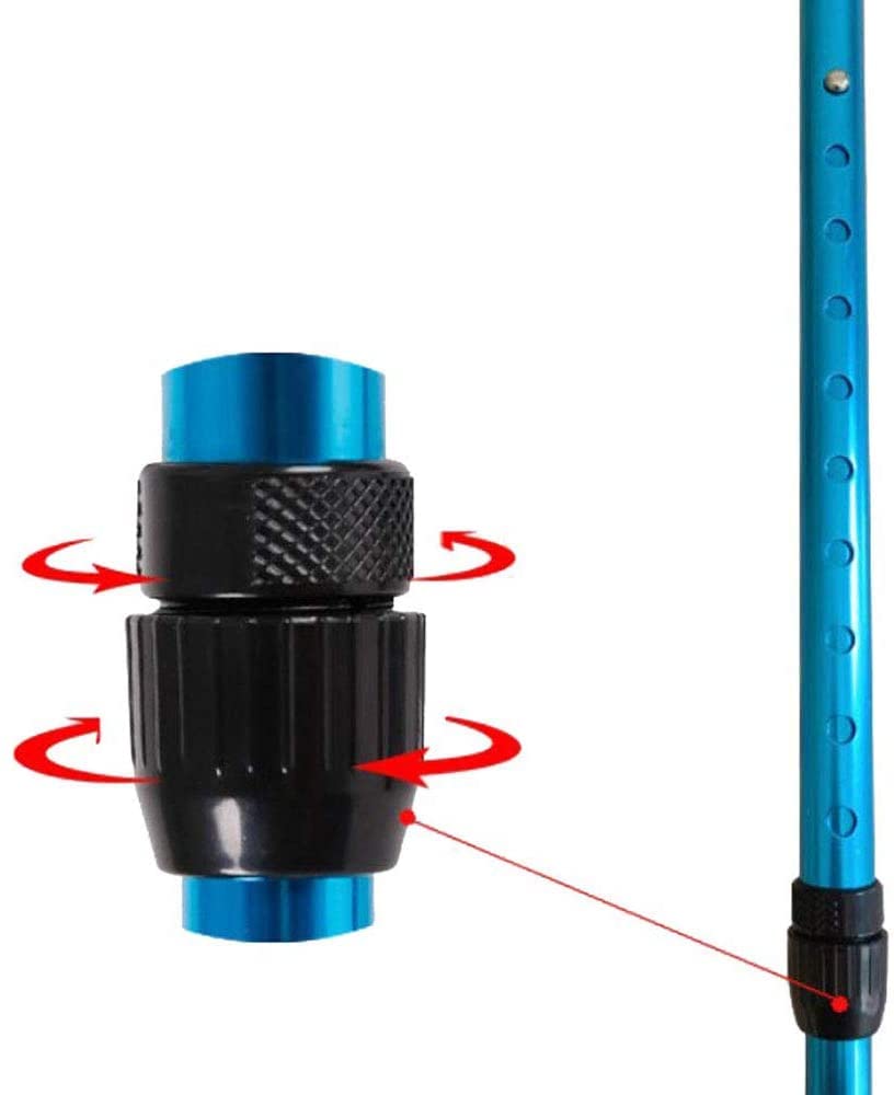 Stampelle per avambraccio Canna pieghevole regolabile, stampelle per avambraccio in altezza regolabile Supporto per gomito in alluminio leggero con molla ammortizzante, stampella per braccio leggera