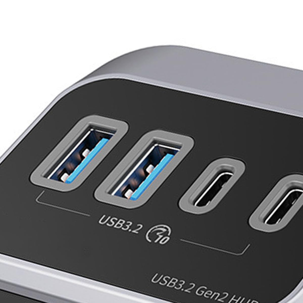 Huba Przenośny przedłużacz koncentratora, 2 porty USB 3.2 i 2 porty typu C z portem zasilania 5 V/3 A, długość przewodu 10 Gb/s, 0,5 m do komputera stacjonarnego, laptopów