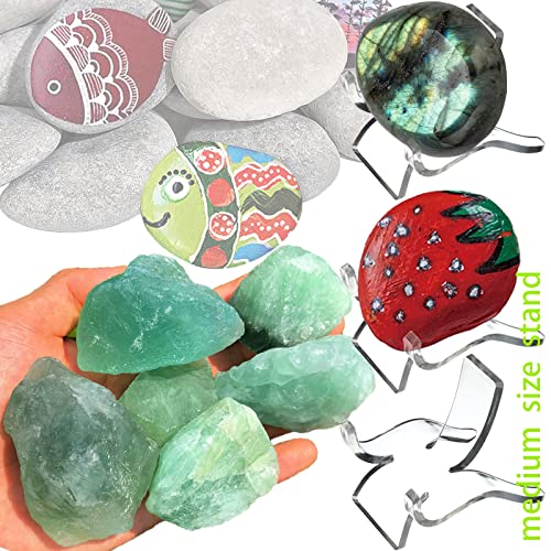 12 Pcs Rock Display Stand Mini Acrylic Easel Stands ( 3 Sizes ) Acrylic Rock Holder Rock Stands For Display Multiple Sizes Small Collectibles - Crystal Painted Rock Geodes Rock Mineral Agate Fossil #TOP2