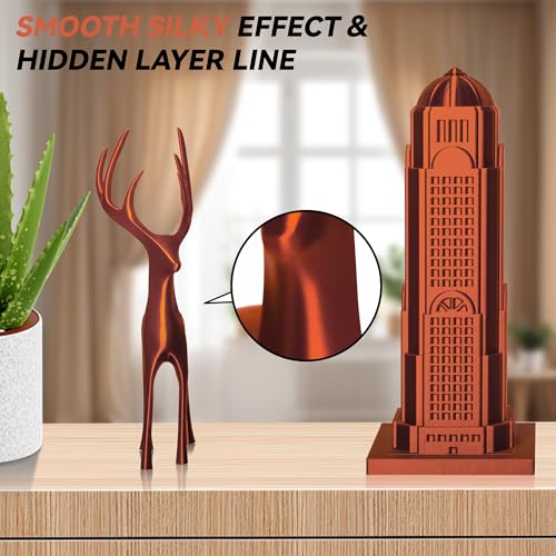 Image of PLA Filament 1.75mm, TINMORRY 3D Printer Filament, 1kg (2.2lbs), Compatible with Bambu FDM 3D Printer, Silk Copper