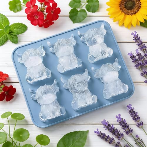 Molde para cubitos de hielo 3D vaca Josramt silicona miniatura 5