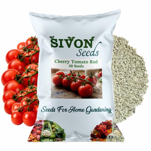 Image of SIVON Cherry Tomato Red (Lal Cherry Tomatar) (50 Seeds) Exotic Vegetable Seeds for Home Garden, Organic & Hybrid, Perfect for Home Gardening, Planting For Pots and Patio