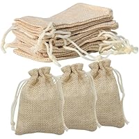 LWMLWM 100 PCS Bolsas de Yute Bolsitas Sacos de Yute con Cordón,