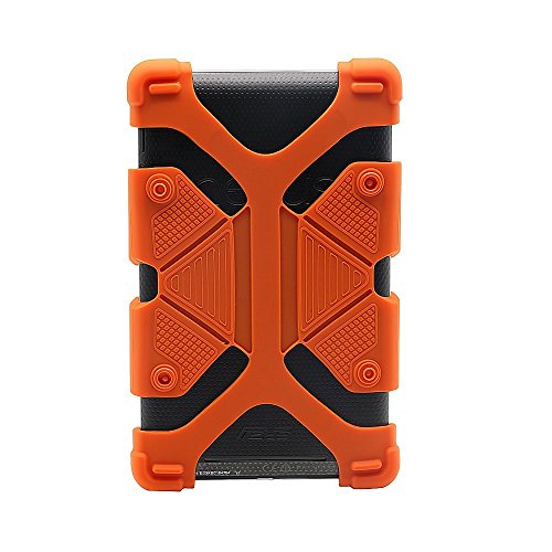 Chinfai Universal 7 Inch Tablet Case Shockproof Silicone Stand Cover For All Versions Rca Voyager Vankyo Yuntab Samsung Google Nexus Matrixpad Z1 Huawei 7" Android Tablet And More, Orange #TOP1