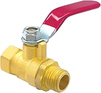 Vista 4 de Hooshing 2 unids 38 pulgadas latón válvula de bola interruptor de apagado 38 "NPT macho x hembra rosca tubería para agua aceite compresor de aire