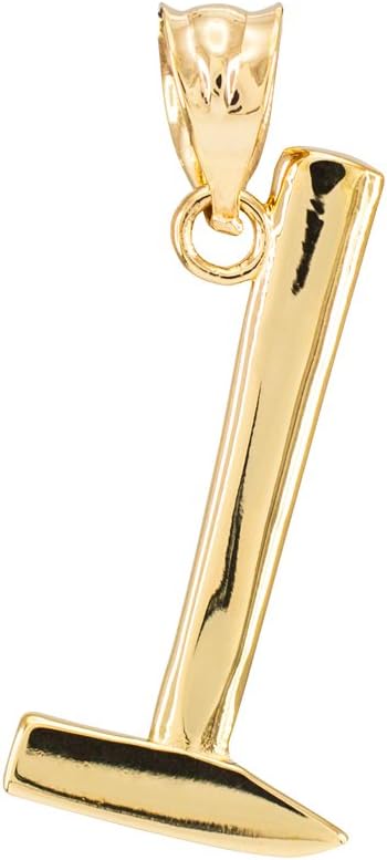 Trendy Pendants High Polish 10k Yellow Gold Sledgehammer Charm Pendant