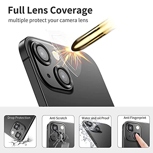 Image of V Mobite inchCamera Lens Protection Ring Compatible with iPhone 13 / iPhone 13 Mini, Aluminum Alloy Metal Camera Lens Protector, Scratch Resistant Lens Guard Cover with Anti-Fingerprint Coating, Case Friendly Easy Installation inch Black