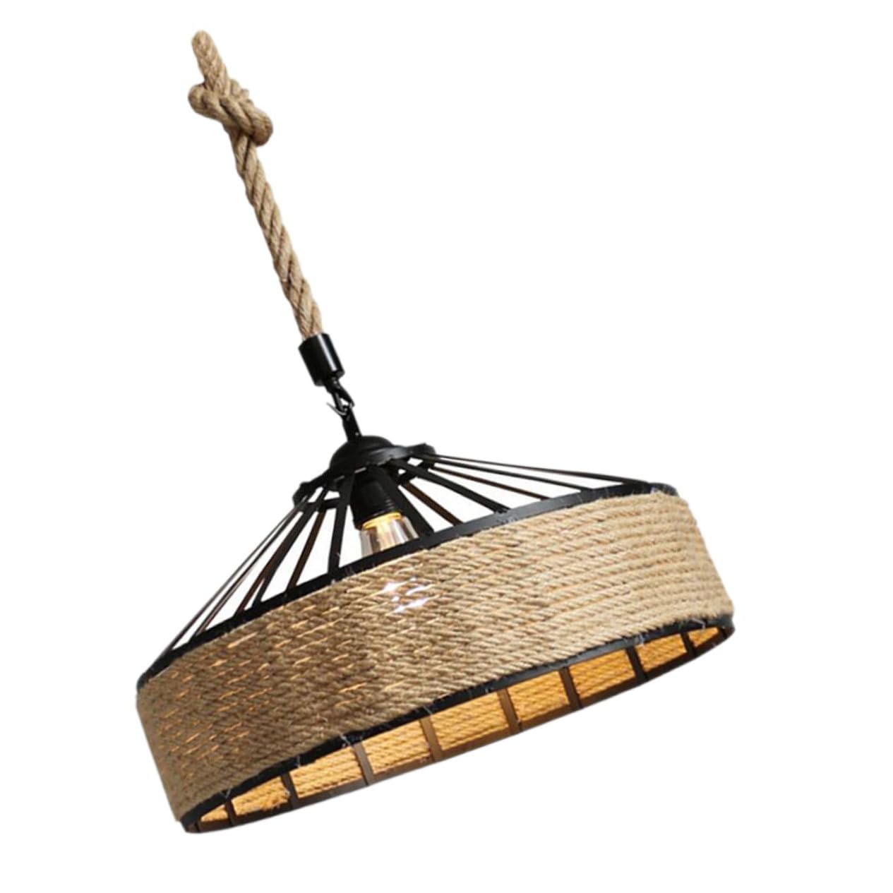 Abat-jour de lustre en corde rétro 30cm pour une ambiance guinguette dans votre cuisine
