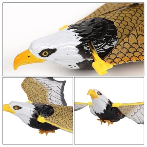 Image of Flying Eagle Bird with Spread Wings Toy for Kids| Battery Operated Fly Eagle Toy with Hanging String and Sound | Animal Figure Toys for Toddler Kids | Birthday Gift for Boys and Girls