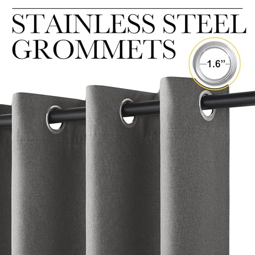 Image of NICETOWN 100% Blackout Room Divider Curtain for Bedroom 96 inch L, Graphite