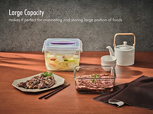Glasslock 125 Oz Glass Food Storage Set Of 2 – Large Capacity, Airtight & Leak-Proof, Bpa Free Lid With Carry Handle, Microwave, Dishwasher, Fridge & Freezer Safe, Marinating, Sauce, Fruit Storage #TOP4