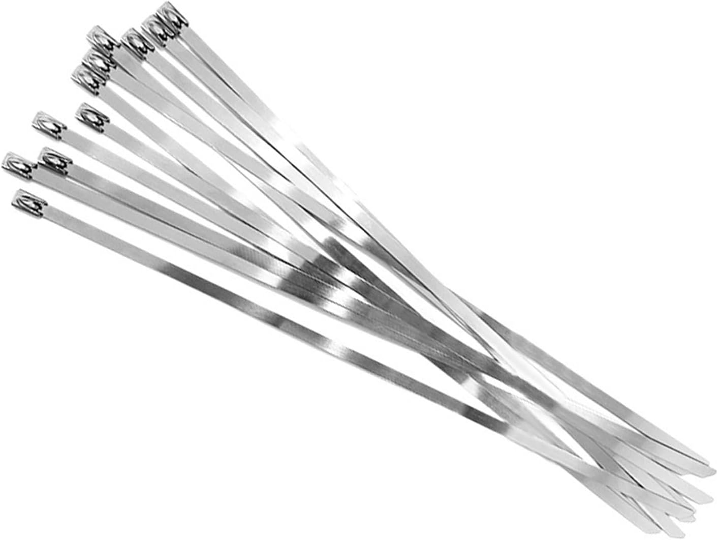 10pcs GHG-4.6 4.6mm Width Stainless Steel 304 Self-Locking Metal Reusable Fastening Ring Multi-Purpose Hardware Cable(GHG-4.6X300 10PCS)