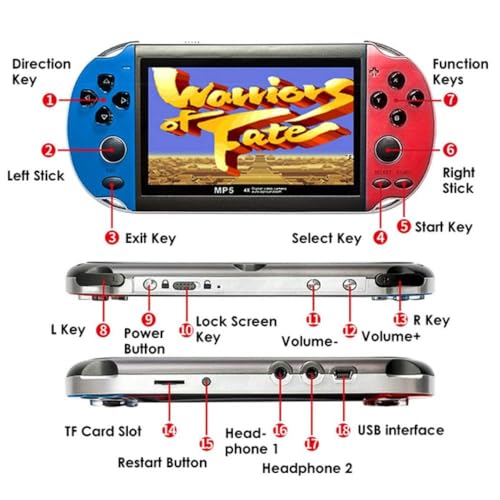 Image of Drumstone (𝐄𝐱𝐥𝐮𝐬𝐢𝐯𝐞 𝟐𝟎 𝐘𝐞𝐚𝐫𝐬 𝐰𝐚𝐫𝐫𝐚𝐧𝐭𝐲) X7 Handheld Retro Video Game Console with 4.3 Inch HD Display, 10000+ Games, Dual Joystick, 8GB Storage, MP5 Player