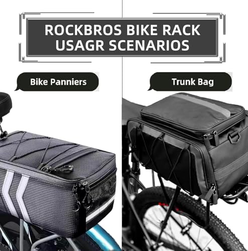Tailcle Rear Bike Rack, 110 lbs Capacity Aluminum Alloy Bike Cargo Rack, Universal Adjustable Bicycle Luggage Carrier with Quick Release, Reflective Logo, Fender & Water Bottle Holder - Thumbnail 3
