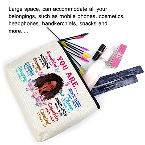 African American Cosmetic Bag Gift - You are Unique Special Lovely Chosen Forgiven Travel Makeup Zipper Bag Black Girl & Women Inspirational Gifts for Friends,Sisters2