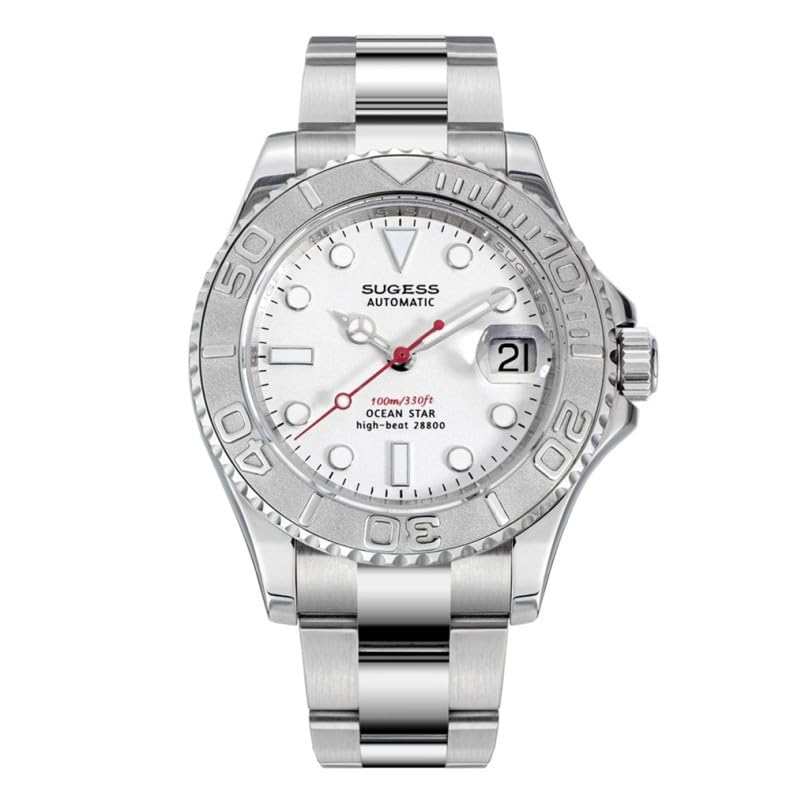 Montre homme Sugess S450 Ocean Star automatique en acier blanc date