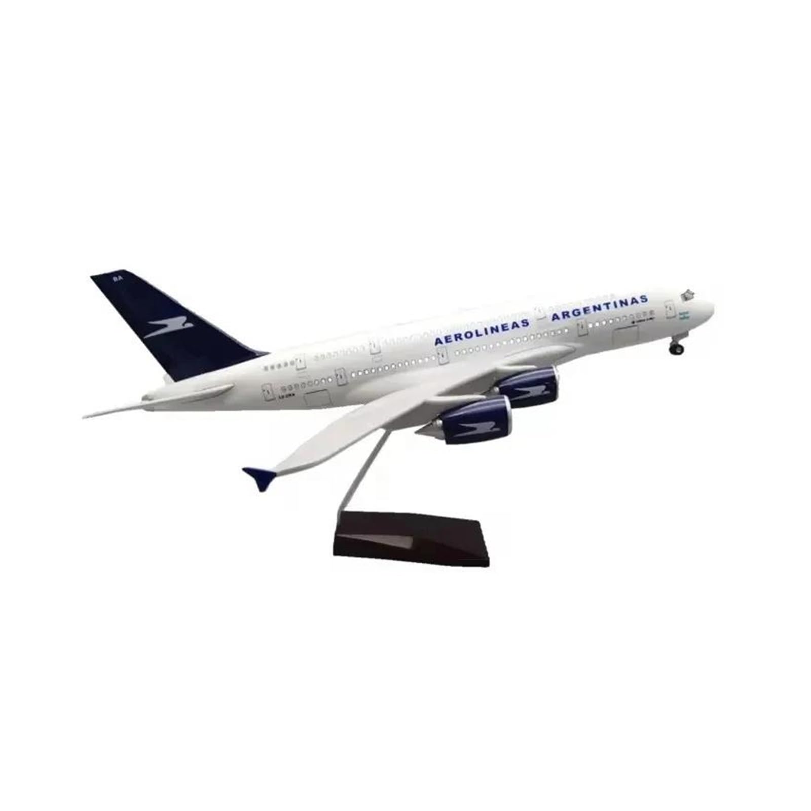 Odlewany metalowy model samolotu samolotu dla 380 samolotów Argentine Airlines 47CM odlewane modele samolotów do dekoracji samolotów do kolekcji i ekspozycji (ze światłem)