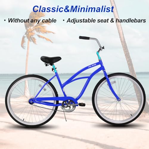 HILAND 26 Inch Womens Beach Cruiser Bike, Single Speed