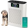 Serenelife Purificateur d’Air HEPA Intelligent – Jusqu’à 170 m², WiFi et App, Ultra Silencieux, Élimine poussière, poils d’animaux et odeurs, idéal pour allergies, Pour Maison, Bureau - Blanc