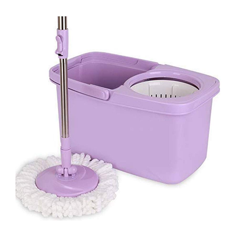 Cubo de trapeador Giratorio, Limpieza de Piso de trapeador fácil 360 con Mango Ajustable de Longitud extendida Uso húmedo o seco en baldosas de Madera Dura