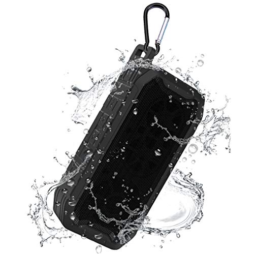 Haut-Parleur Bluetooth, SoundBar Portable sans Fil Haut-Parleurs Stéréo Cristal Clair Amélioré Basses IPX7 Imperméable avec Microphone intégré (Type 1 Noir.) Cover
