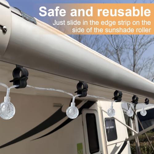 WUSJCOF Kederleisten Haken 10 Stück, S Förmige Camping Haken für Kederschiene, Wohnwagen Zubehör, Markisenhaken für Lichterketten, Wohnmobil Innen- und Außendekoration