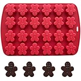Gingerbread Man Silicone Molds 24 Cavities Christmas Chocolate Molds 3D Gingerbread Man Soap Molds Christmas Ice Cube Molds Holiday Baking Molds for Candle Cookie Jello Clay Resin