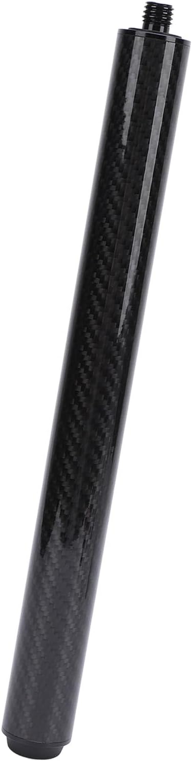 12 Inch Carbon Fiber Pool Cue Extender | Weighted Billiard Accessory for Control & Stability | Quick - Connect Extension with Rear Plug