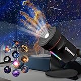 Galaxy Projector, Realistic Star Planetarium Night Light Projector with 10 Film Discs, Timer Off Controls&8-Color Night Light, 360° Rotatable Super Wide Ceiling Coverage for Bedrooms Home Theaters