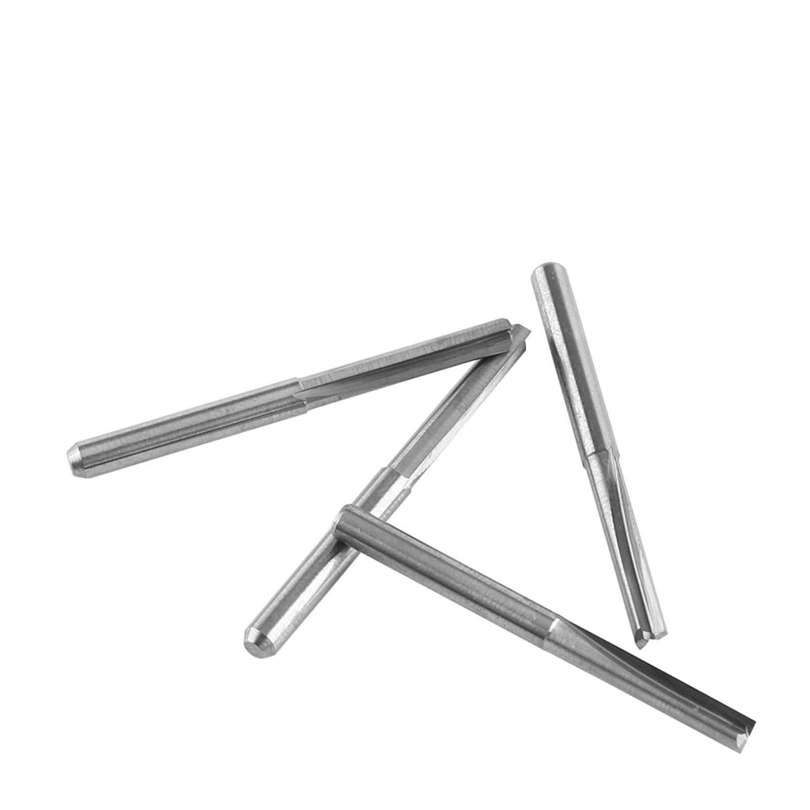 Herramientas de Corte de Corte de Fresado CNC 10pcs 3.175 Mm CNC Flautas de Doble Recta También Pueden Grabar la Placa de Densidad del Aglomerado Acrílico y Resina, etc.Puede Ser