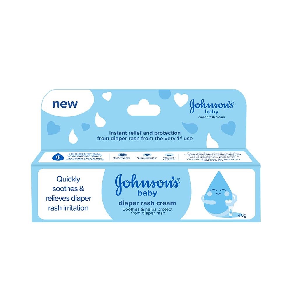 Johnson's Baby Diaper Rash Cream – 20g | Gentle Protection for Baby’s Skin | Clinically Proven, Soothes & Prevents Diaper Rash